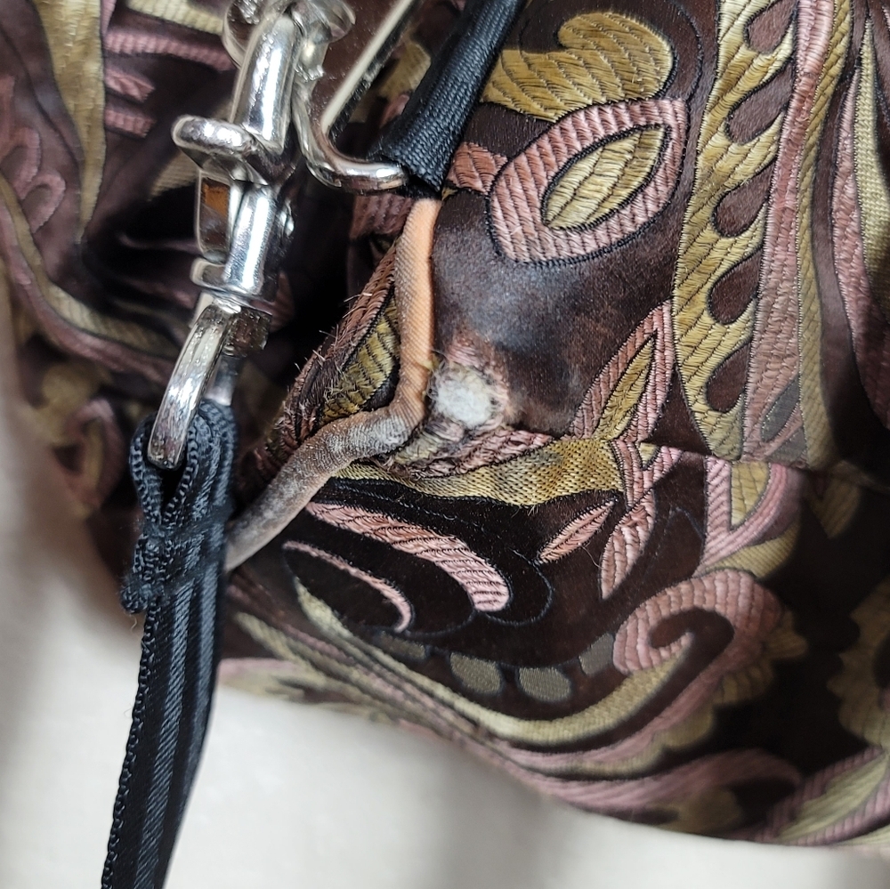 Petunia Pickle Bottom Brown Pink Tan Floral Paisley Diaper Bag - Picture 9 of 16